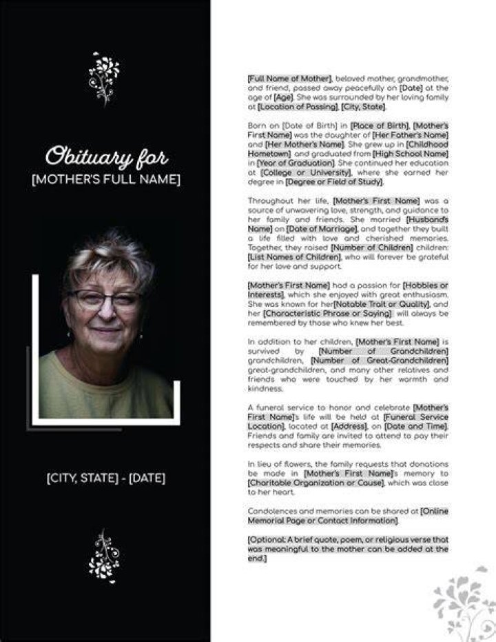 Crafting An Obituary For A Cherished Mother
