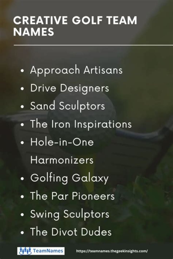Creative Golf Team Names