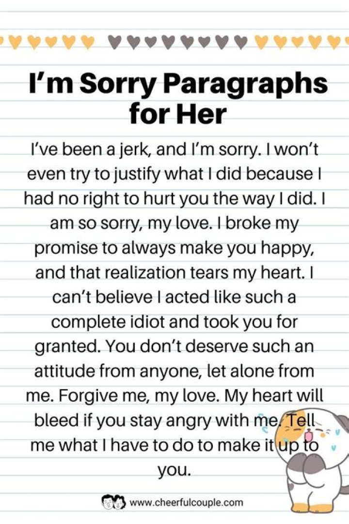 Paragraphs For Her To Say Sorry